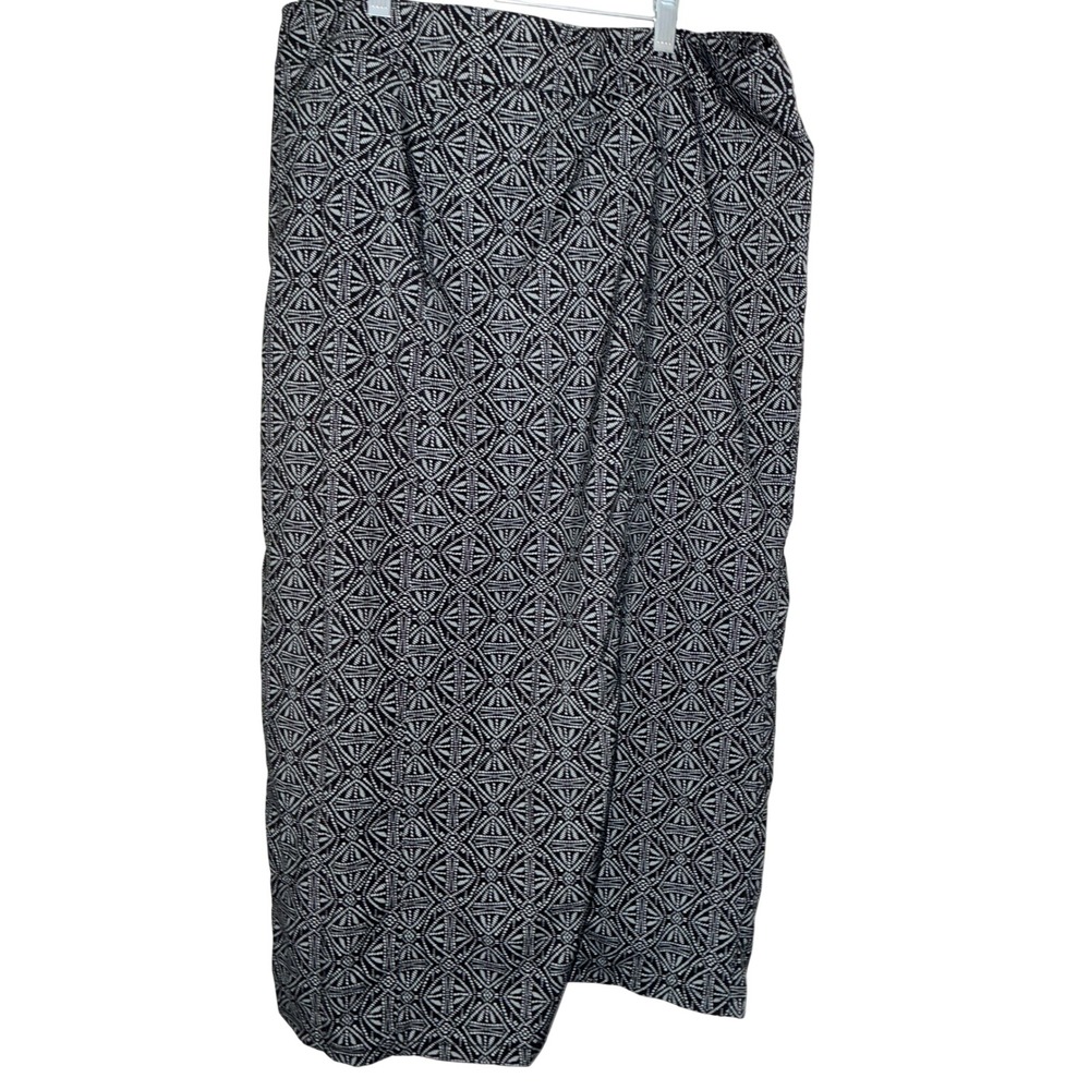 RipSkirt Hawaii Wrap Skirt Womens XL Black White Geometric Tribal Midi Length